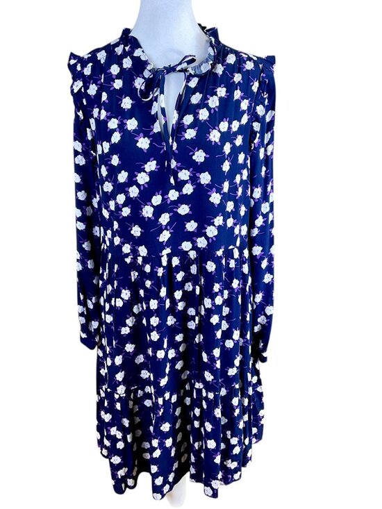 J. Crew Dresses & Skirts - J. Crew Dress Floral Tie Front Blue Purple 2020 (M)